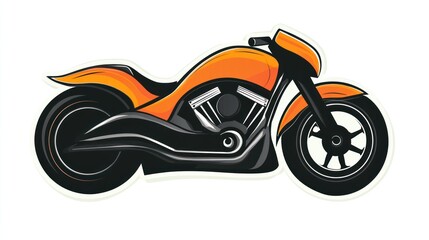 Obraz premium Orange custom motorcycle graphic