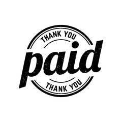 Paid Stamp Vector Illustration isolated on white background.