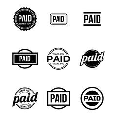 Obraz premium Paid Stamp Vector Illustration isolated on white background.