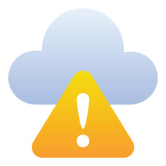 Gradient color icon, illustration for Cloud computing, warning, attention.