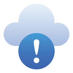 Gradient color icon, illustration for Cloud computing,  caution, exclamation mark.