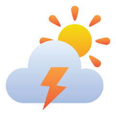 Gradient color icon, illustration for Weather, storm, sun.
