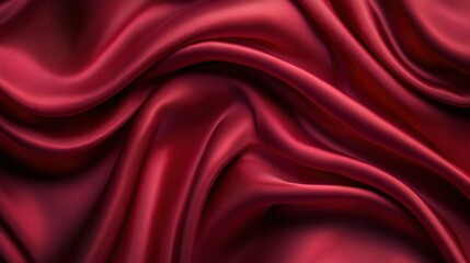 Fototapeta premium Red Silk Fabric Draped Background Texture