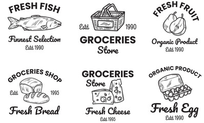 Fototapeta premium Vintage Logo Groceries