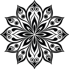 the image is a black and white decorative design
