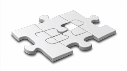 Obraz premium Connecting puzzle pieces, 3D illustration
