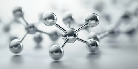 Visual concept highlighting atom composition with silver ions in focus.