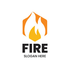 Fire or flame logo design isolated on white background.