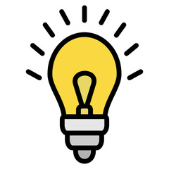 Fototapeta premium Lightbulb Idea Icon Element For Design