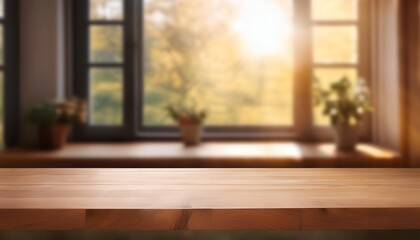 Fototapeta premium Soft Blurred Light Beams BG. Warm inviting atmosphere. Gentle light beams filtering through soft blurred background. Cozy & welcoming backdrop.