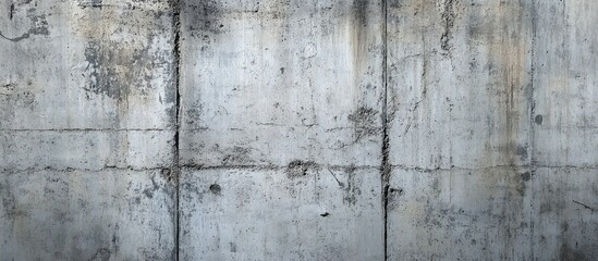 Weathered concrete wall texture with vertical streaks and uneven surface, featuring gray and beige tones, ideal for industrial backgrounds and designs.