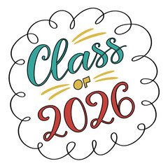 Class of 2026 Sticker Design - Bright and Colorful 