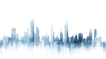 Fototapeta premium Cityscape skyline, urban landscape, morning mist, background, architecture, design, website