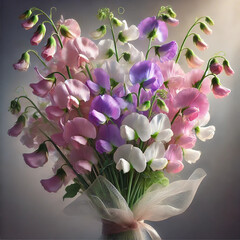 スイートピーの花束