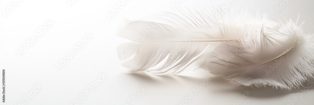 Leinwandbilder delicate floating feathers create a serene atmosphere in a dreamy composition against a soft white b