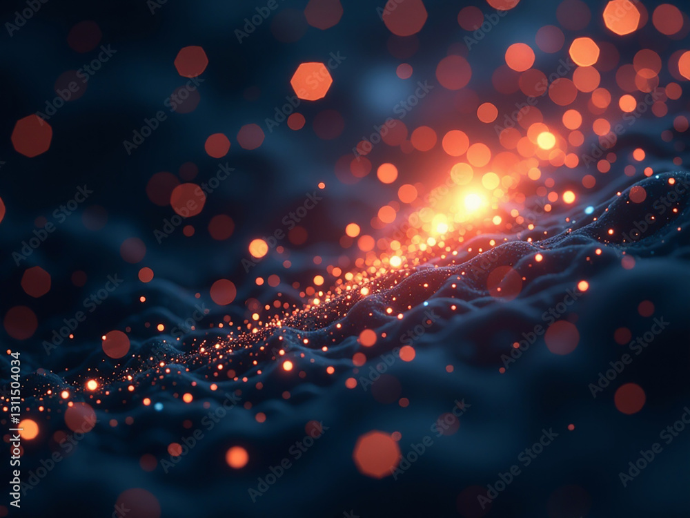 Wall mural bokeh, festive background for editing. glare of bright color dots. points are scattered throughout b
