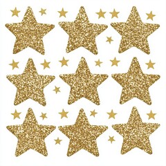 Sparkling gold glitter stars to add a touch of glamour and festivity to celebrations and special occasions