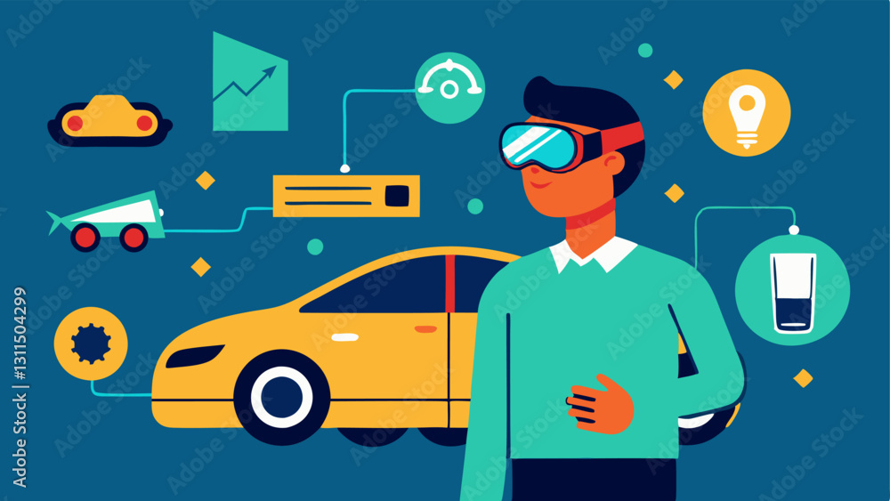 Poster these illustrations emphasize the innovative use of augmented reality in the automotive design proce