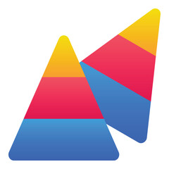 Gradient color icon, illustration for Candy corn, sweets.