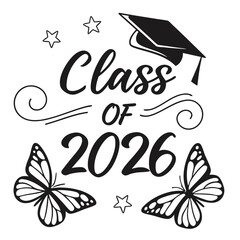 Butterfly-Inspired Class of 2026 Sticker for