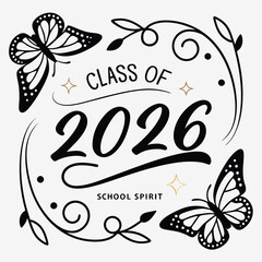 Fototapeta premium Elegant Graduation Sticker - Class of 2026 