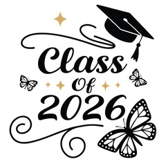 Elegant Graduation Sticker - Class of 2026 