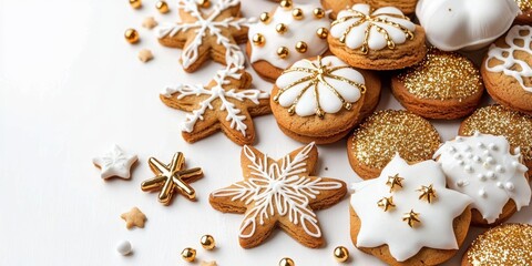 Elegant golden accents elevate these delightful Christmas treats.