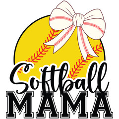 Softball Mama Coquette Bow Game Day SVG

