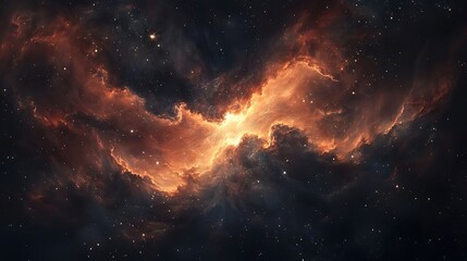 Obraz premium Fiery Orange Nebula Swirl