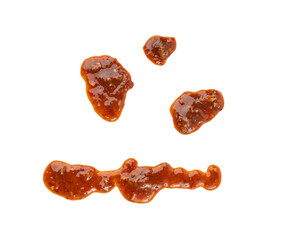 Nuoc Cham Orange Sauce Isolated, Red Asian Jelly Dip Smear, Hot Pepper Vietnamese Sauce