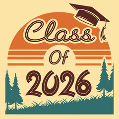 Adobe Illustrator ArtworkGraduation Class of 2026 Vintage Aesthetic