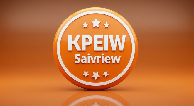 A bright orange button with the text "kpeiw saiview" and five stars, indicating a high-quality service or product that deserves recognition and appreciation