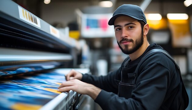 Printer Operator Checks Print Job