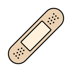 Flat design plaster icon. Flat design bandage icon. Vector.