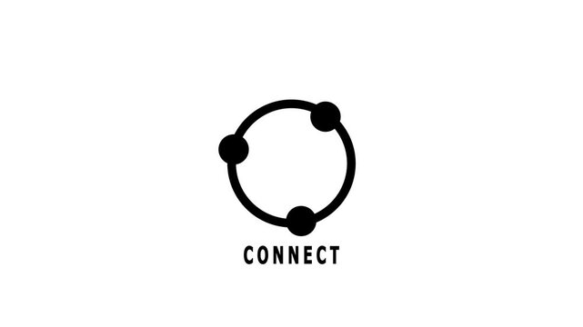 connection logo, internet logo, technology logo deign vector, internet icon animation, technology icon animation.