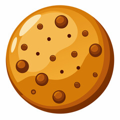 Fototapeta premium Cookie illustration with chocolate chips on a white background