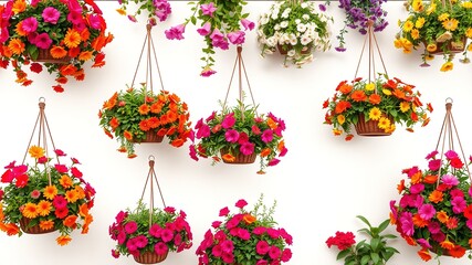 Fototapeta premium Vertical Tapestry: Hanging Gardens Bring Color and Life to Urban Spaces