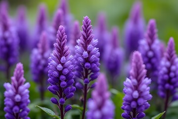 Fototapeta premium Close-up of Beautiful Purple Flowers in Bloom