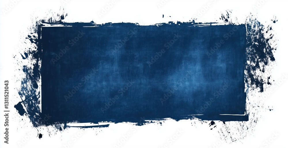 Poster abstract grunge frame: a textured rectangular frame with a grunge effect in shades of deep blue, off