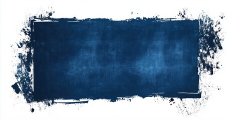 Abstract Grunge Frame: A textured rectangular frame with a grunge effect in shades of deep blue, offering a versatile design element for creative projects.