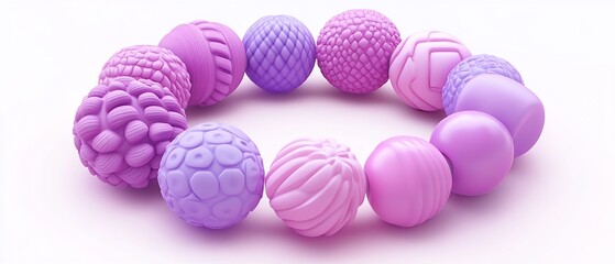 Fototapeta premium Delicate Circle of Pink & Purple Beads