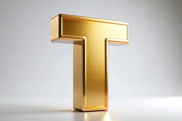 Premium gold "T" logo: 3D, elegant, and luxurious.  White background.  Ideal for high-end branding.