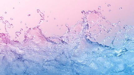 Pink and blue water splash.