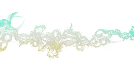 Green smoke on transparent background