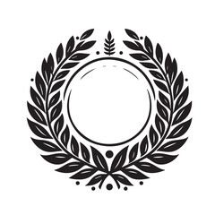 A circle with a laurel wreath on it