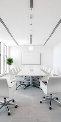  Bright and Airy Conference Room with Minimalist White and Gray Design