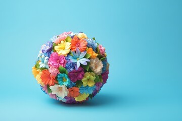 Colorful floral arrangement of varied flower types sitting on display