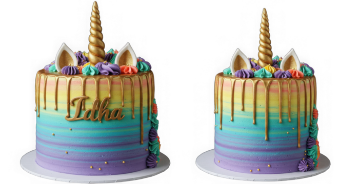 Colorful Unicorn Themed Birthday Cakes for Kids