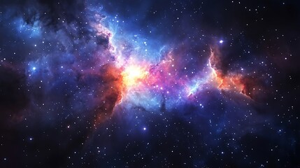 Fototapeta premium Vibrant Orange Purple Nebula