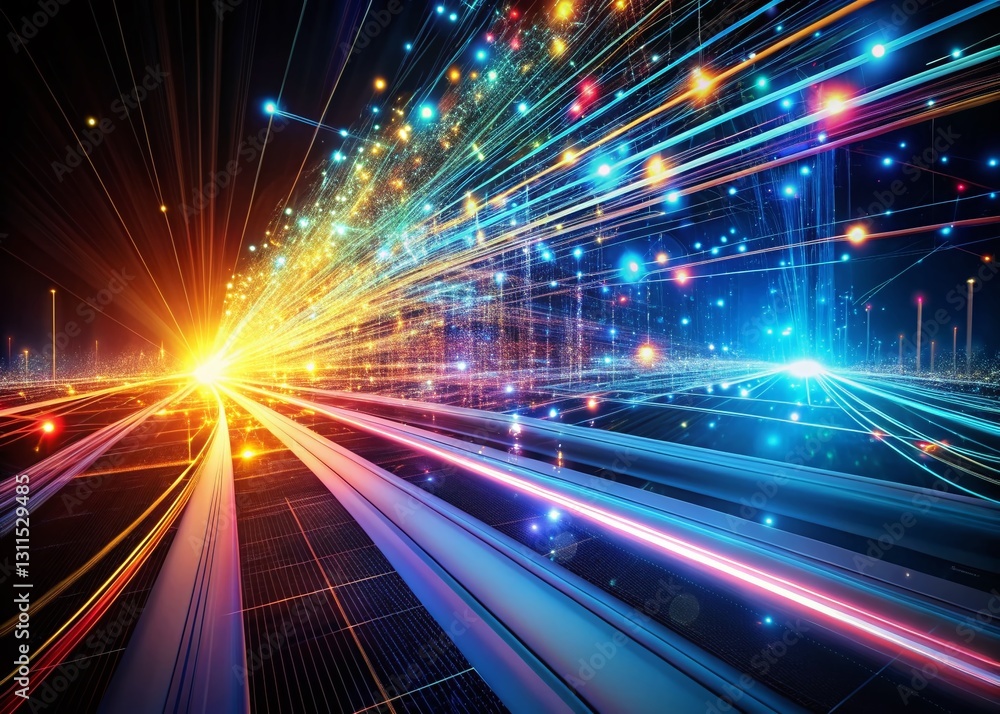 Poster silhouetted data streams: dynamic big data transfer in motion